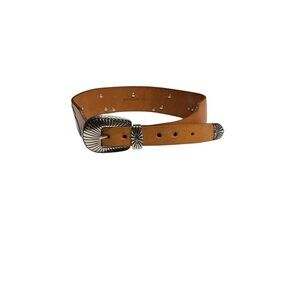 Vintage inspired Western Leather Belt With Silver Accents My Sweet Pea & Company